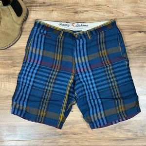 Tommy Bahama Plaid‎ Linen Shorts Mens 32